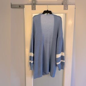 Shein blue and white cardigan
